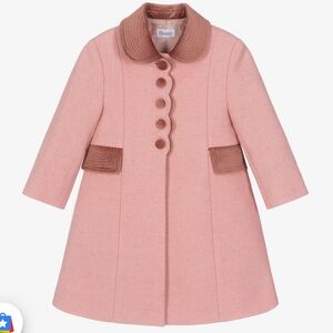 Chic Pink and Brown Kids Pea Coat